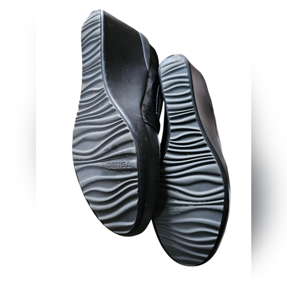 Tsubo suede patent leather Mary Jane wedge sz 8 black grey fall buisness casual - Picture 6 of 7